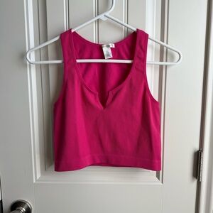 Pink crop tank top